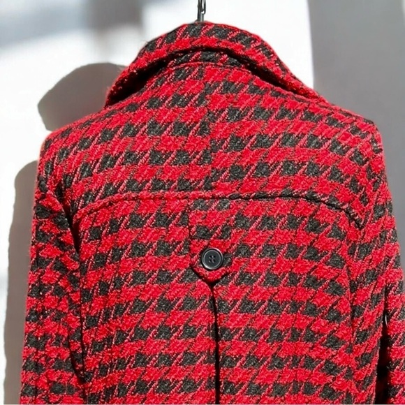 🌻NEW w/tag LuLu-B Red & Black Herringbone Collared Jacket Size XL - Picture 8 of 12